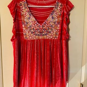 Gauze red/white striped swing too.